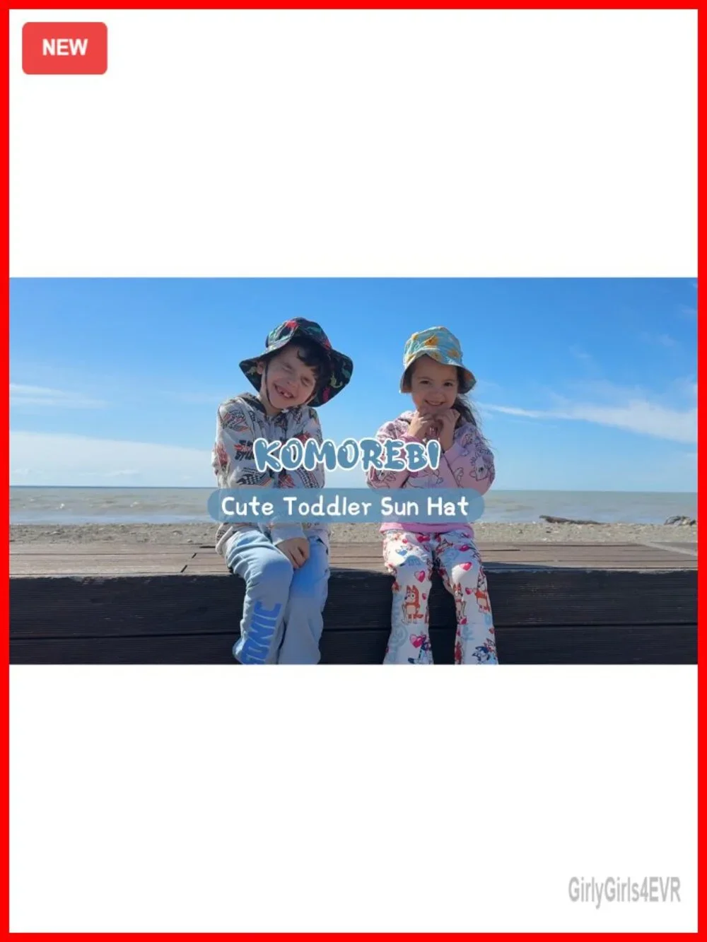 UPF 50+ Sun Protective Toddler Bucket Hat with Wide Brim for Outdoor Play